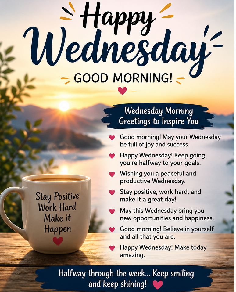 Wednesday Morning Greetings That Inspire Joy & Peace
