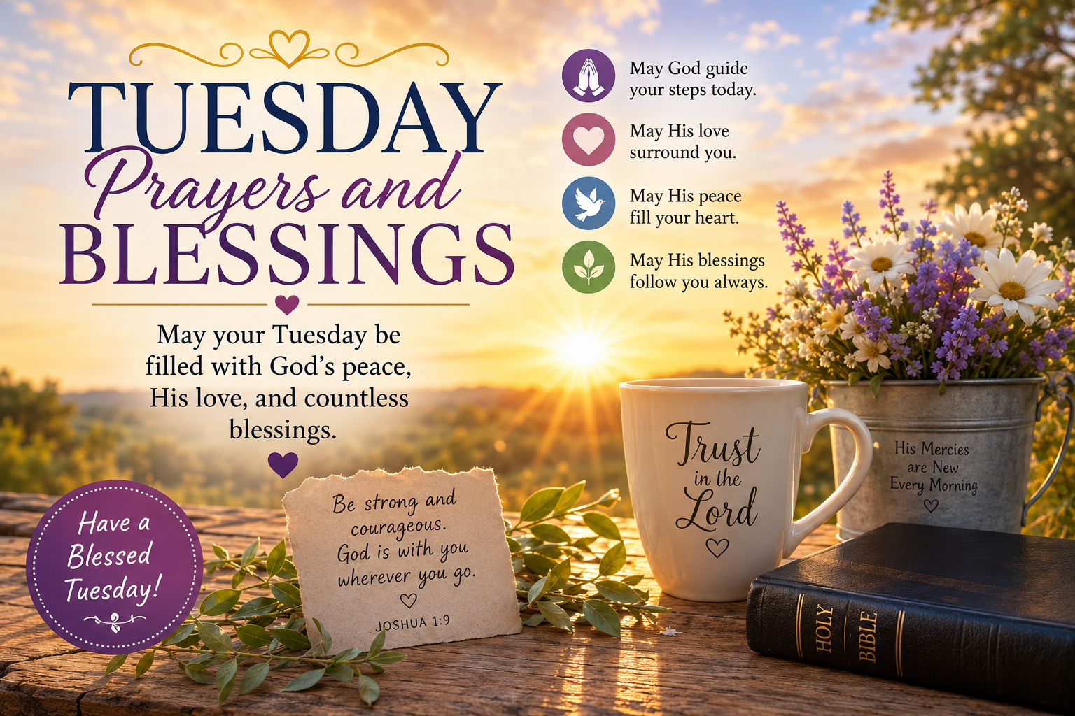Tuesday Prayers and Blessings: 100 Inspiring Messages