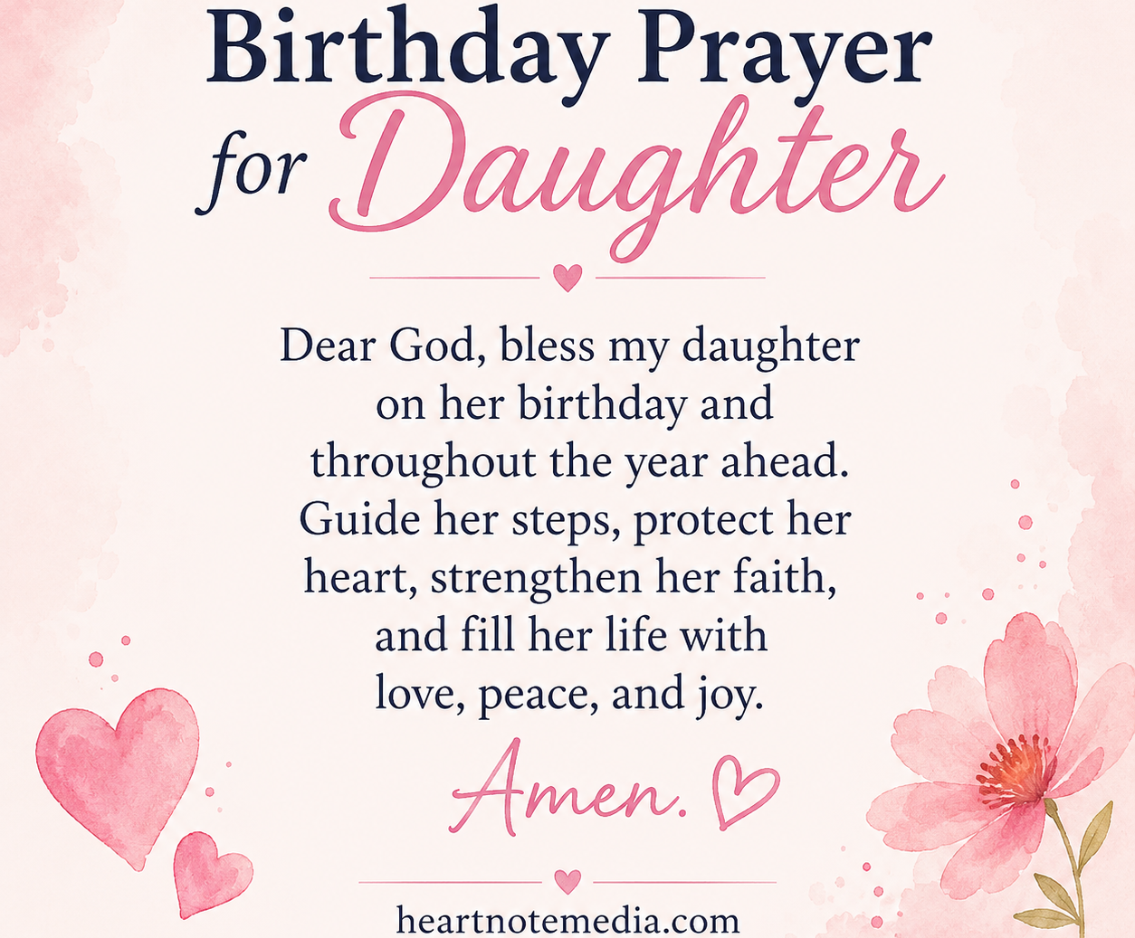 Birthday prayer for daughter with heartfelt Christian blessings and prayers