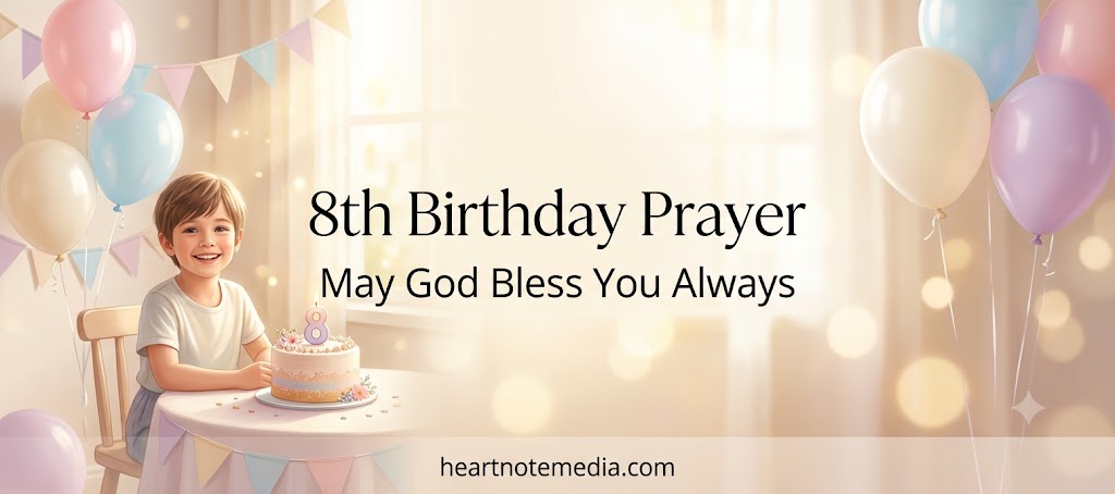 8th Birthday Prayer with heartfelt birthday blessings for a child