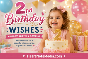 2nd Birthday Wishes with cute birthday cake balloons and gifts for a two year old