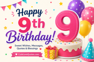 Happy 9th Birthday sweet wishes, messages and quotes for a 9-year-old child