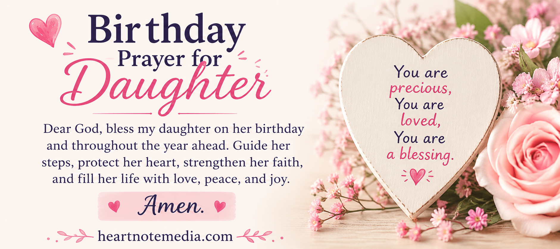 Birthday prayer for daughter with heartfelt Christian blessings and prayers