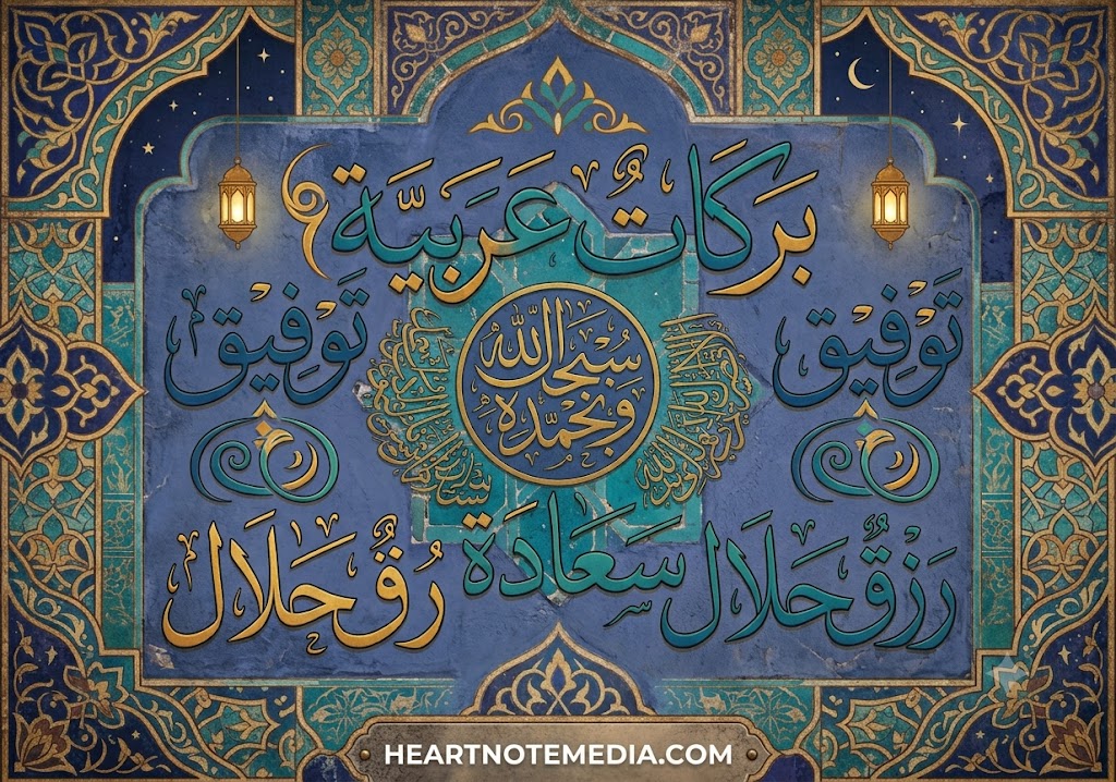Blessings Arabic phrases with meanings and Barakah guide in Arabic and English