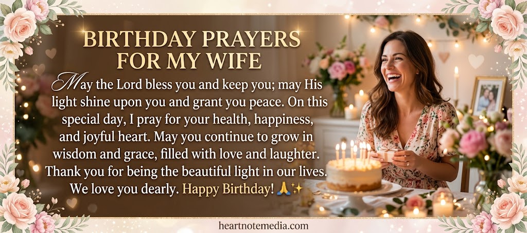Birthday prayer for wife with heartfelt Christian blessings