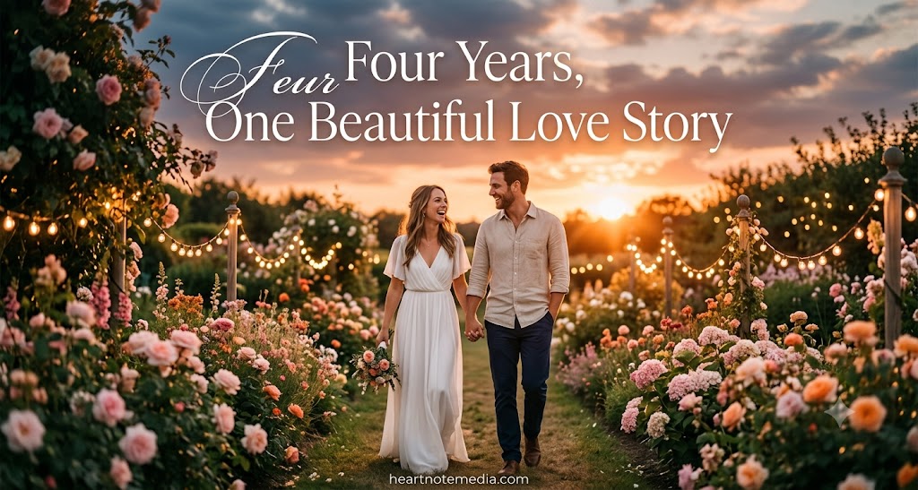 Heartfelt 4 year anniversary wishes for couples celebrating four years of love