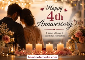 Heartfelt 4 year anniversary wishes for couples celebrating four years of love